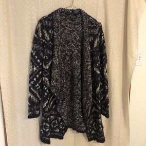 Lucky brand long Aztec print draped cardigan